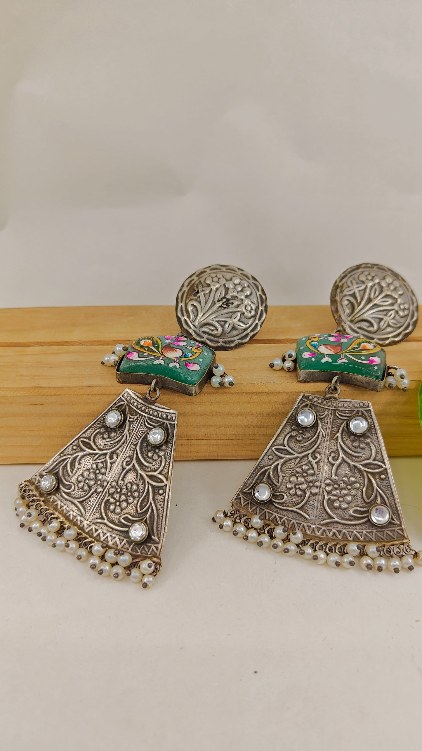 Painted tribal jhumkas