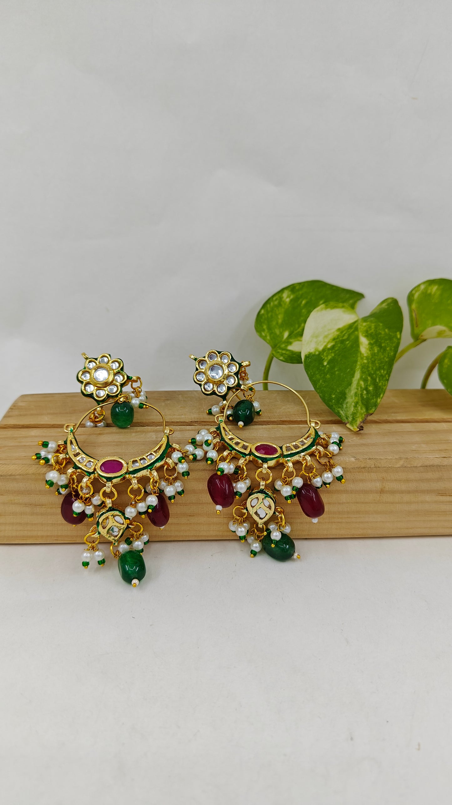 Daeej earrings with kundan and stones