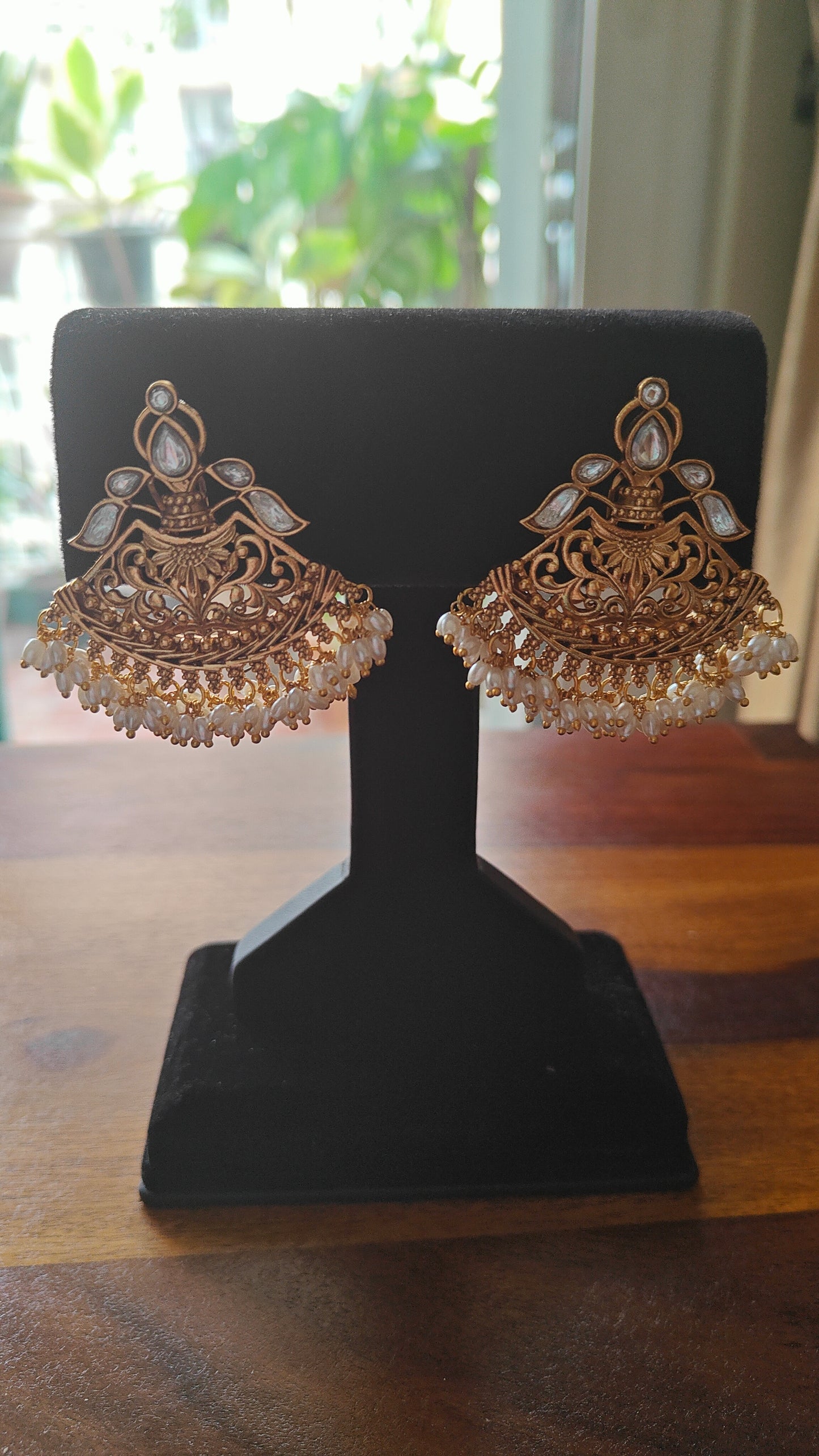 Faina earrings with jali work