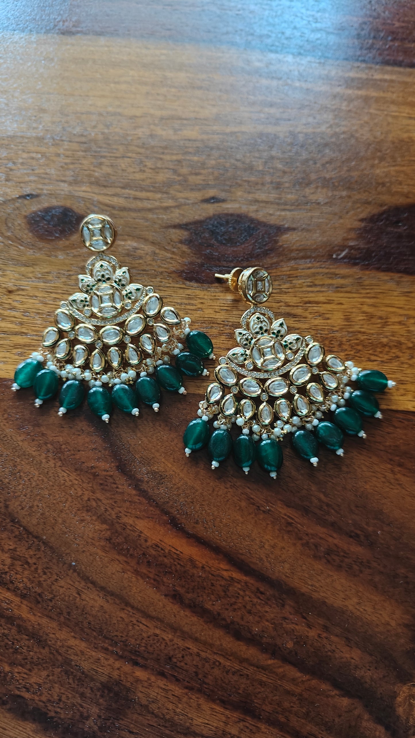 Falak earrings with meenakari and kundan