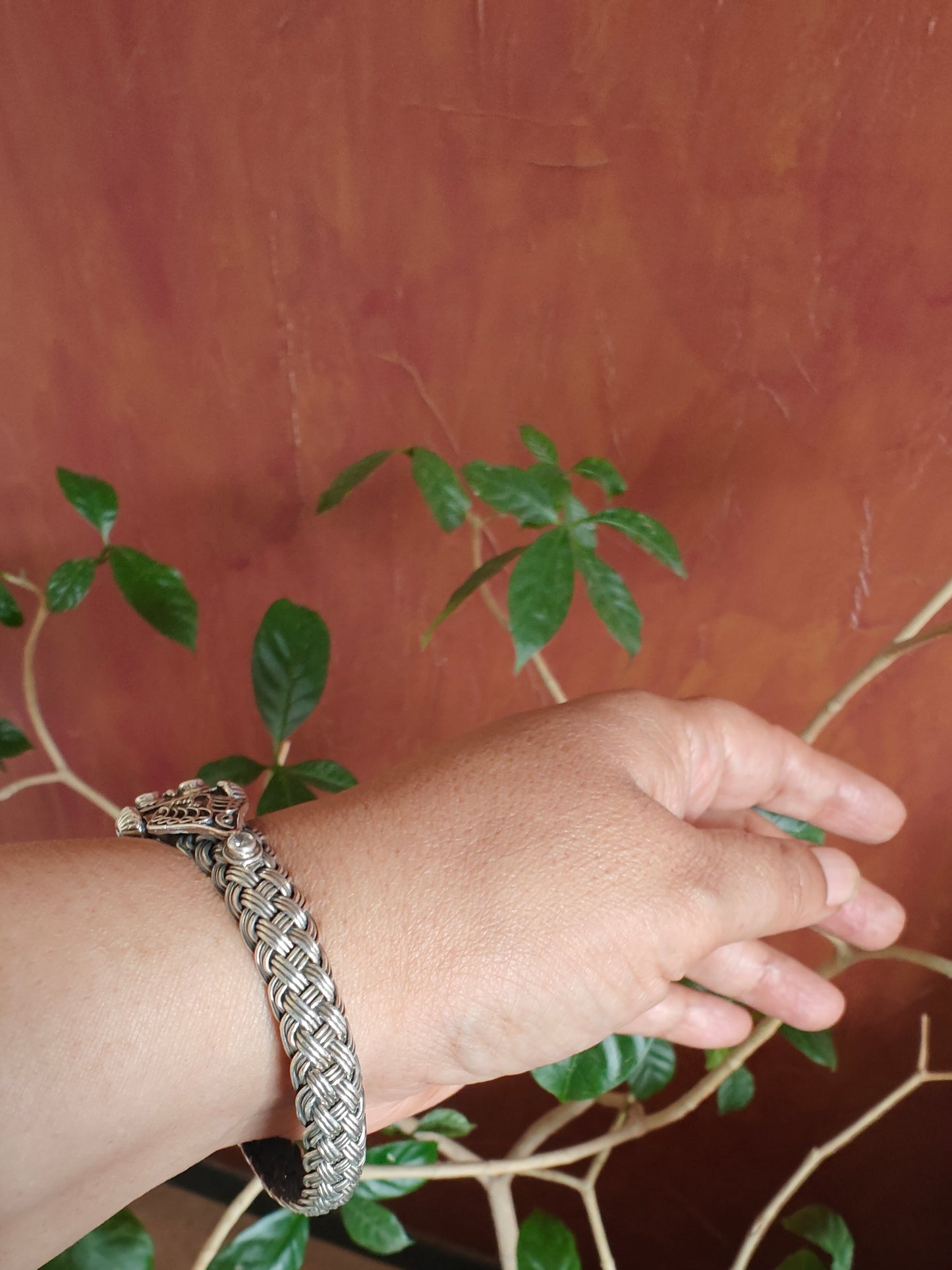 Swasti sterling silver kara( bangle)with rope design