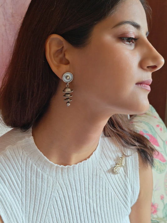 Suchita silver bell drop earrings