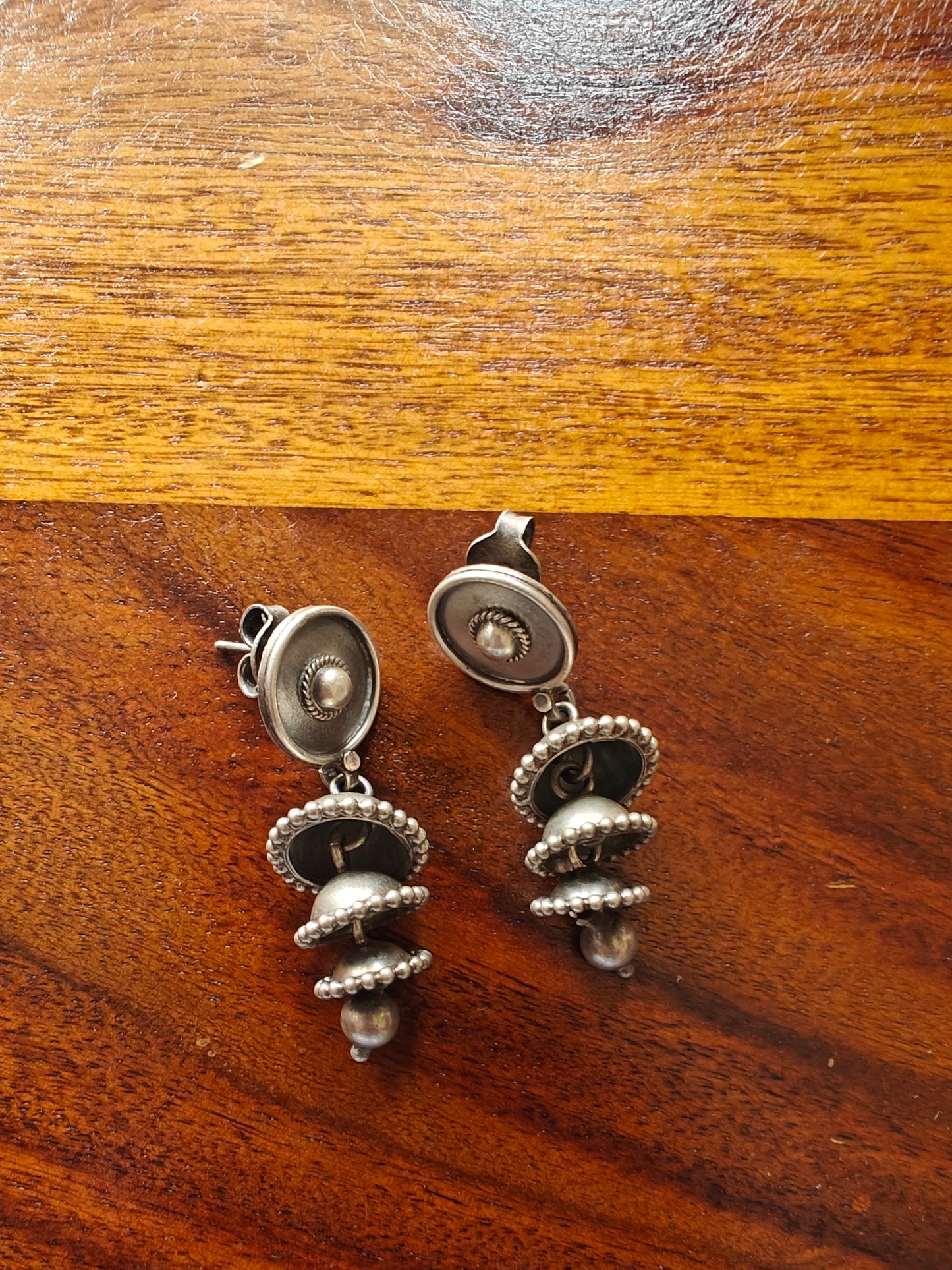 Suchita silver bell drop earrings