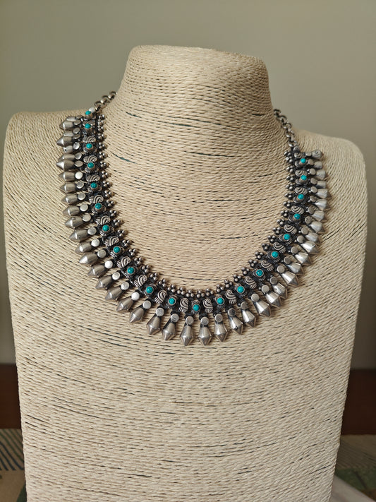 Prema sterling silver necklace with turquoise stone