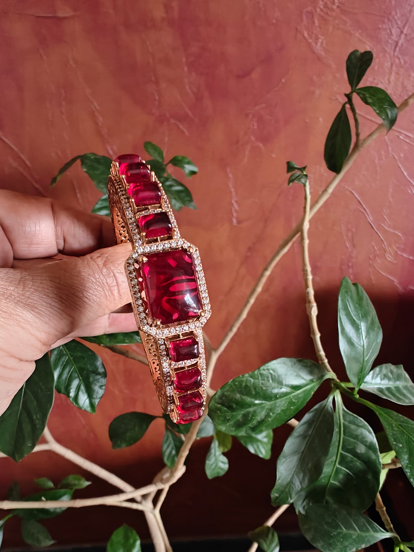 Kara(Bracelet)with stones and jali work