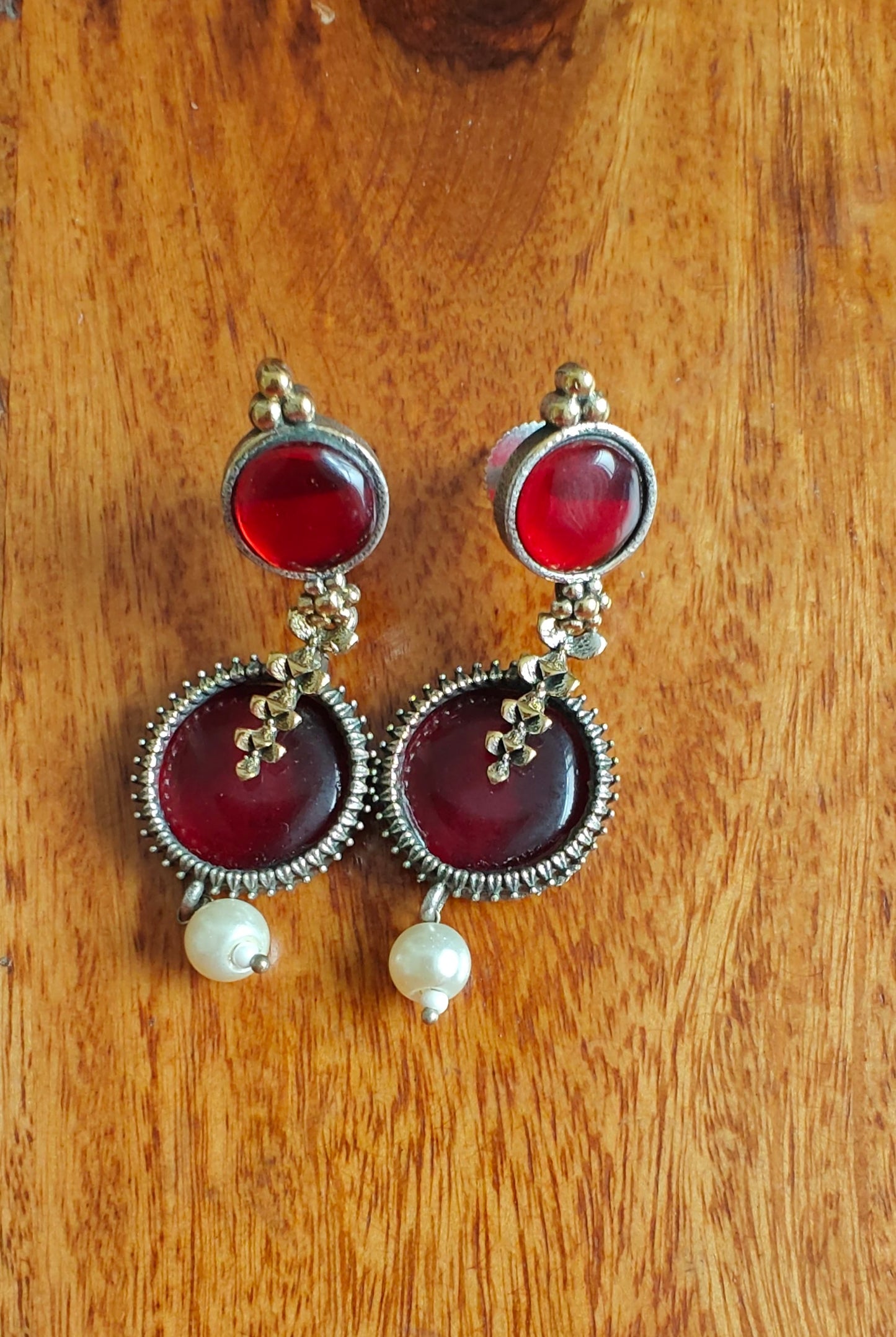 Stone drop earrings