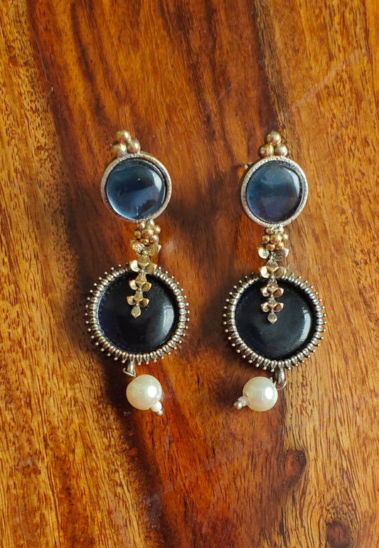 Stone drop earrings