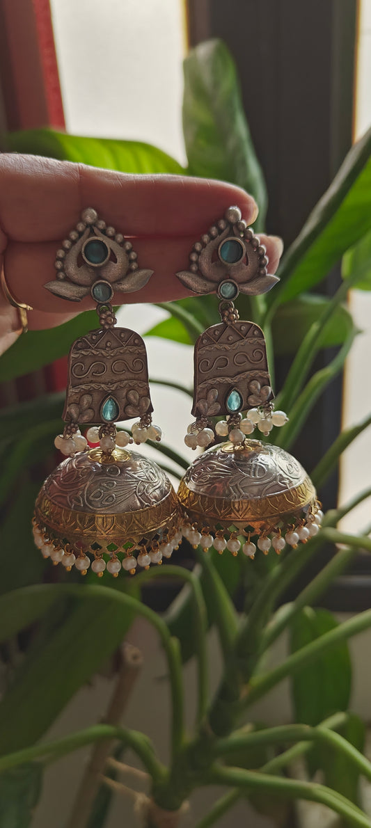 Dual tone jumkas with stone highligts