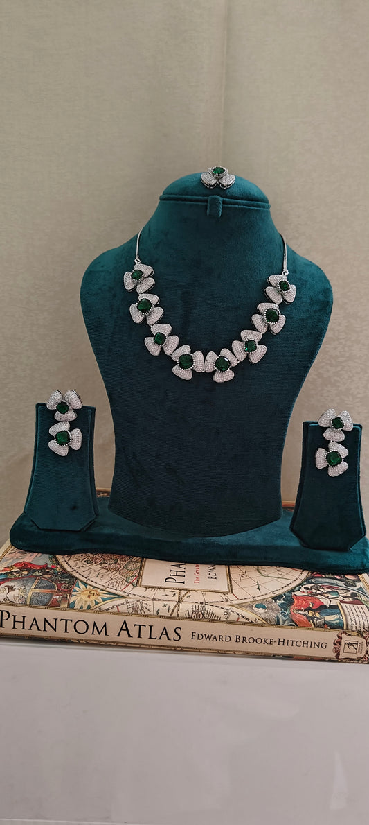 Juhi flower set with Cz and stones