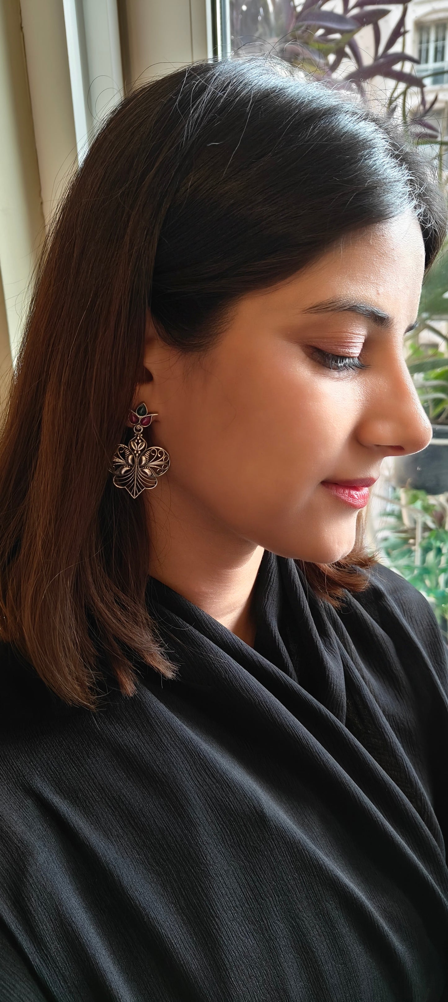 Apala silver butterfly earrings