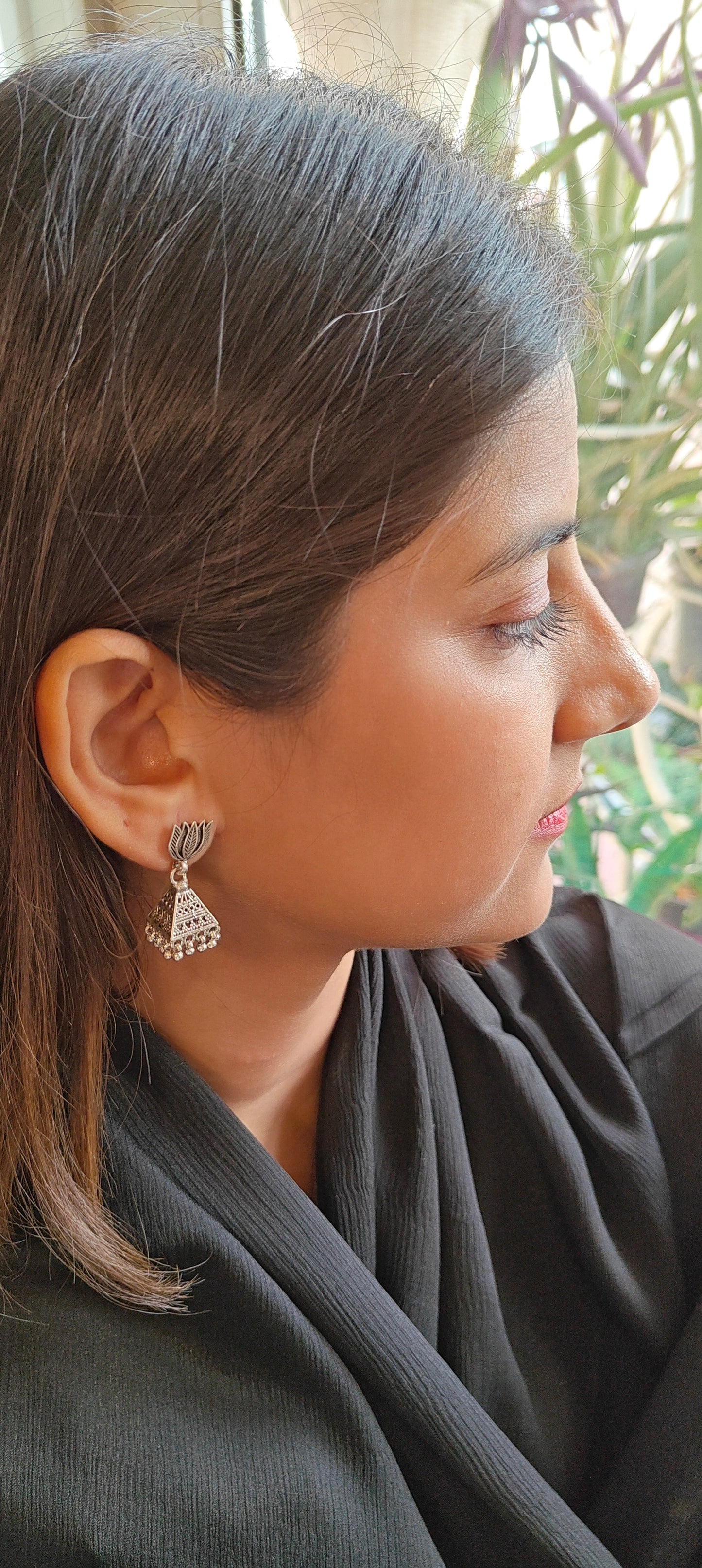 Abani silver pyramid jhumkis(earrings)