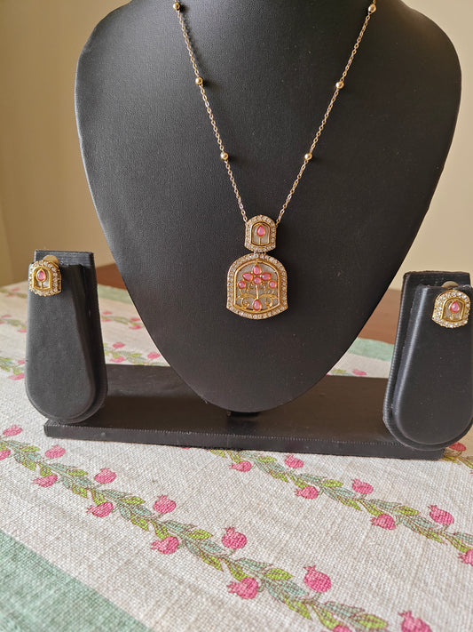 Mythily set with mother of pearl and stone work