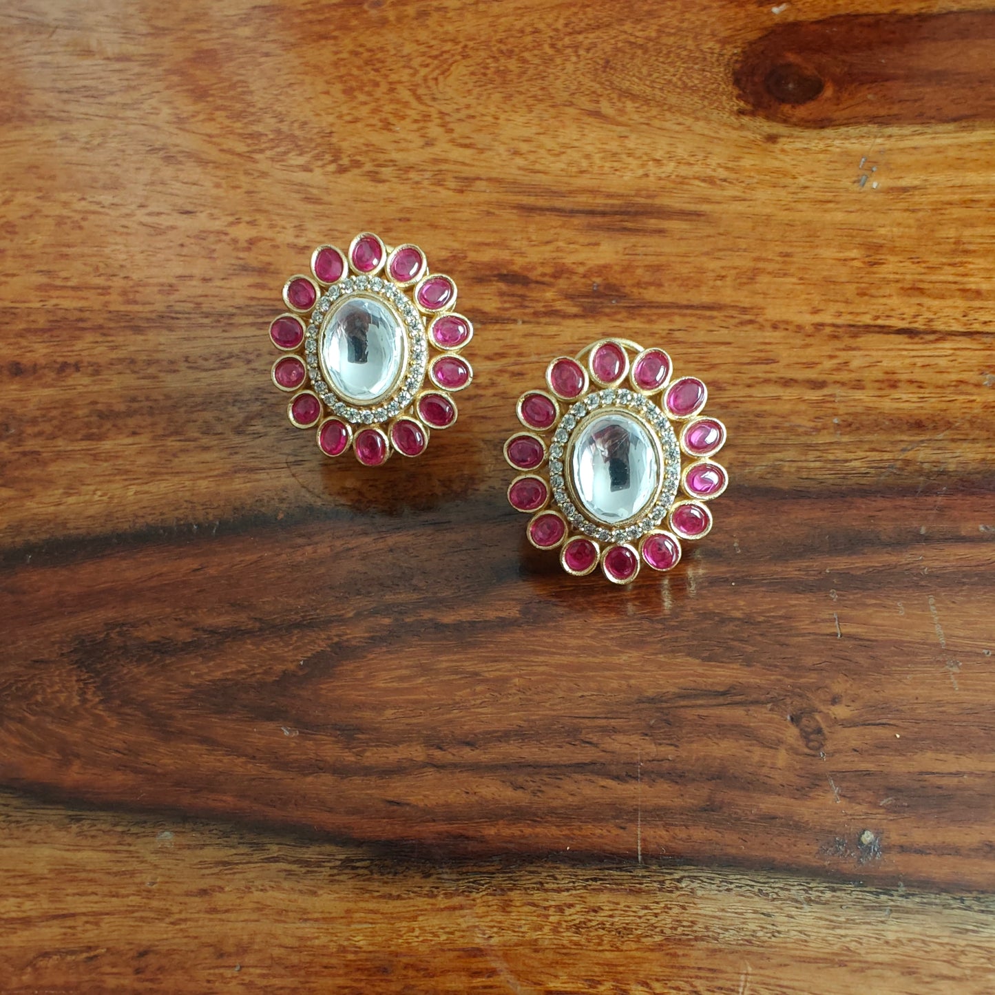 Lekha set with Moissanite and stones with Tikka