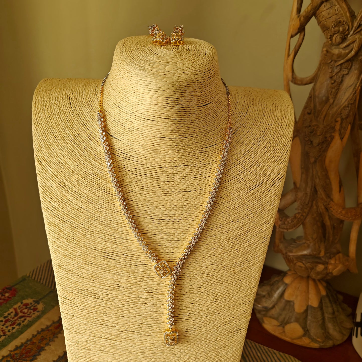 Panya set in gold and platinum finish with Cz