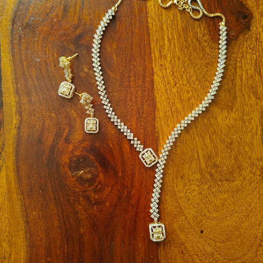 Panya set in gold and platinum finish with Cz