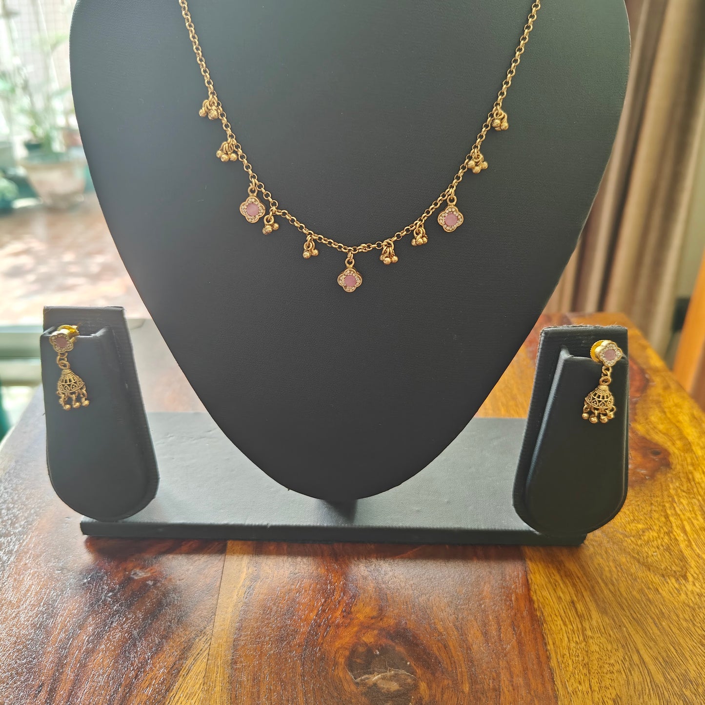 Rashmika set with suspended stone pieces on chain