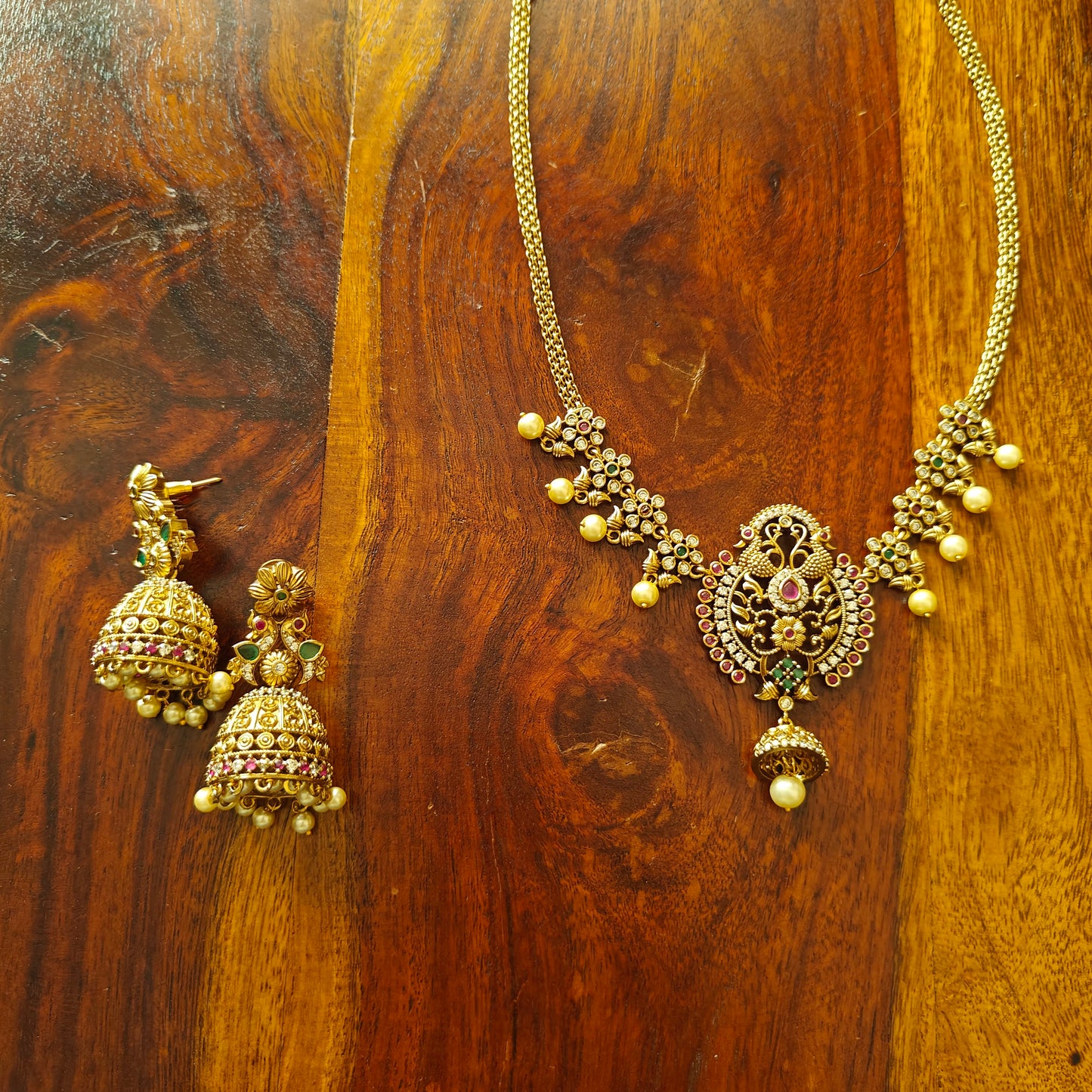 Ramya set with peacocks and pearls