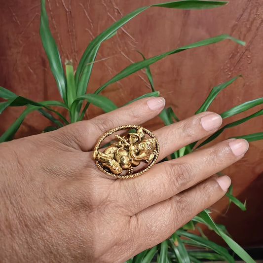 Ganesha ring with bansuri