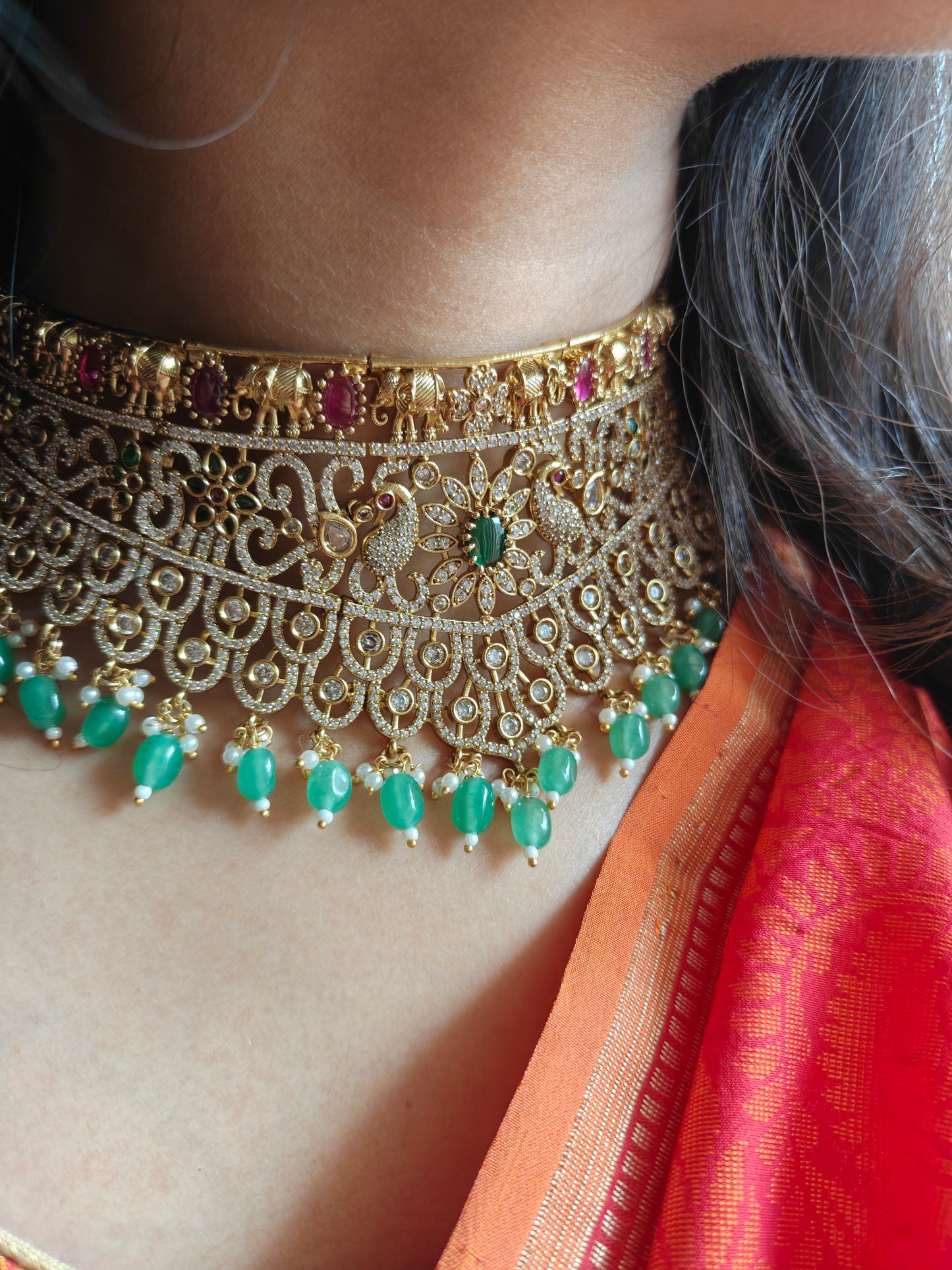 Rukma choker set with kundan and stones