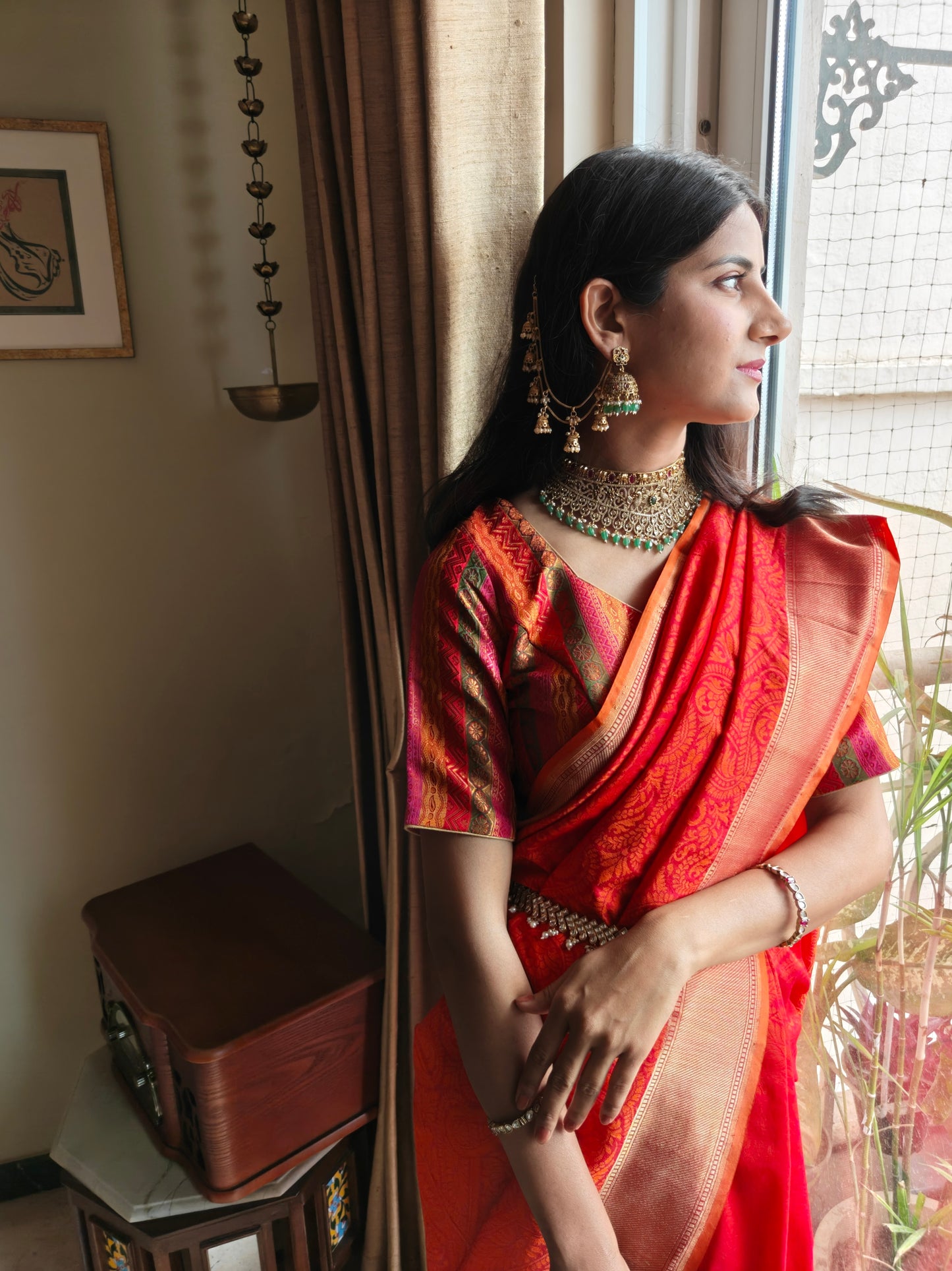 Rukma choker set with kundan and stones