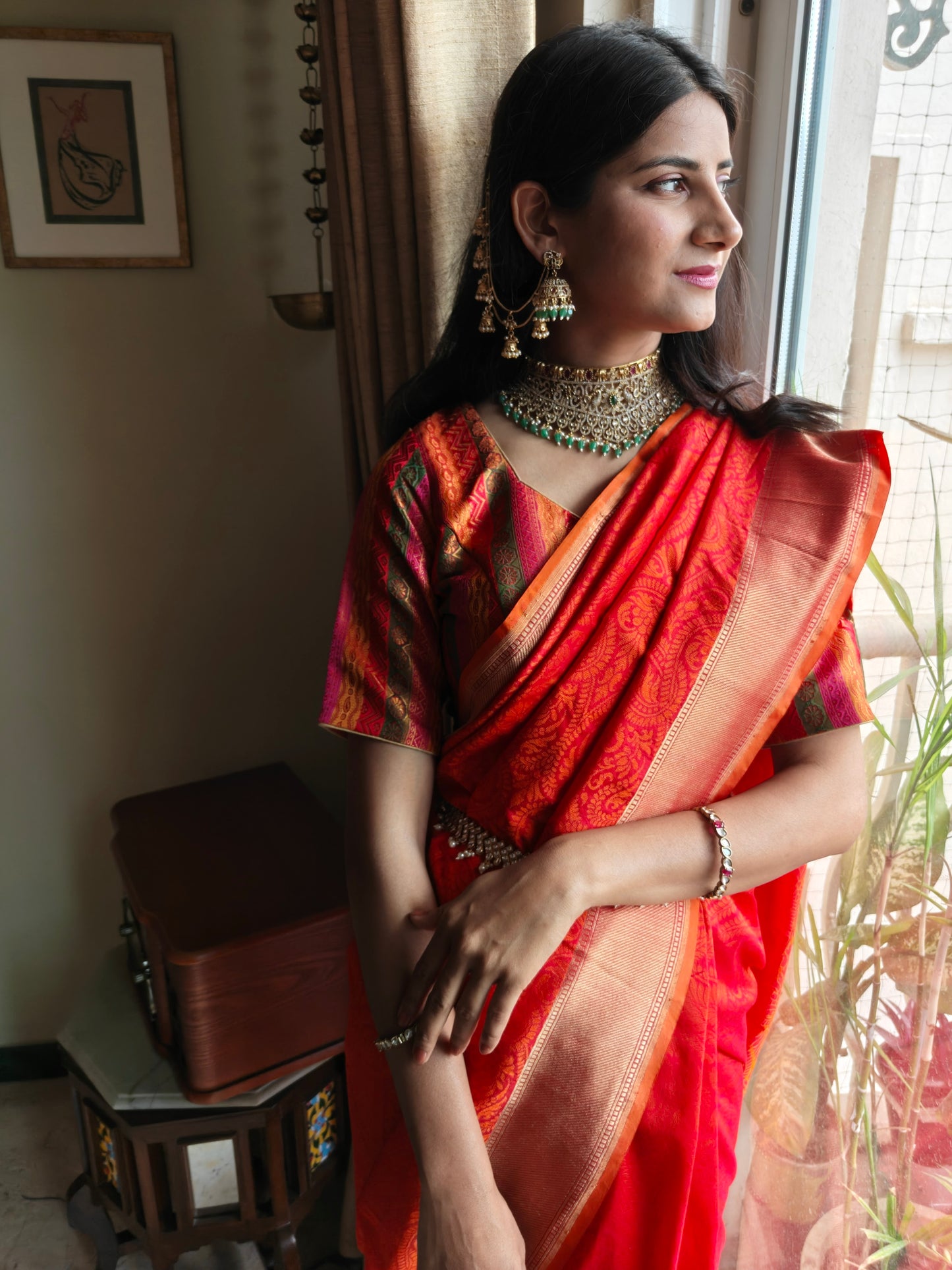 Rukma choker set with kundan and stones