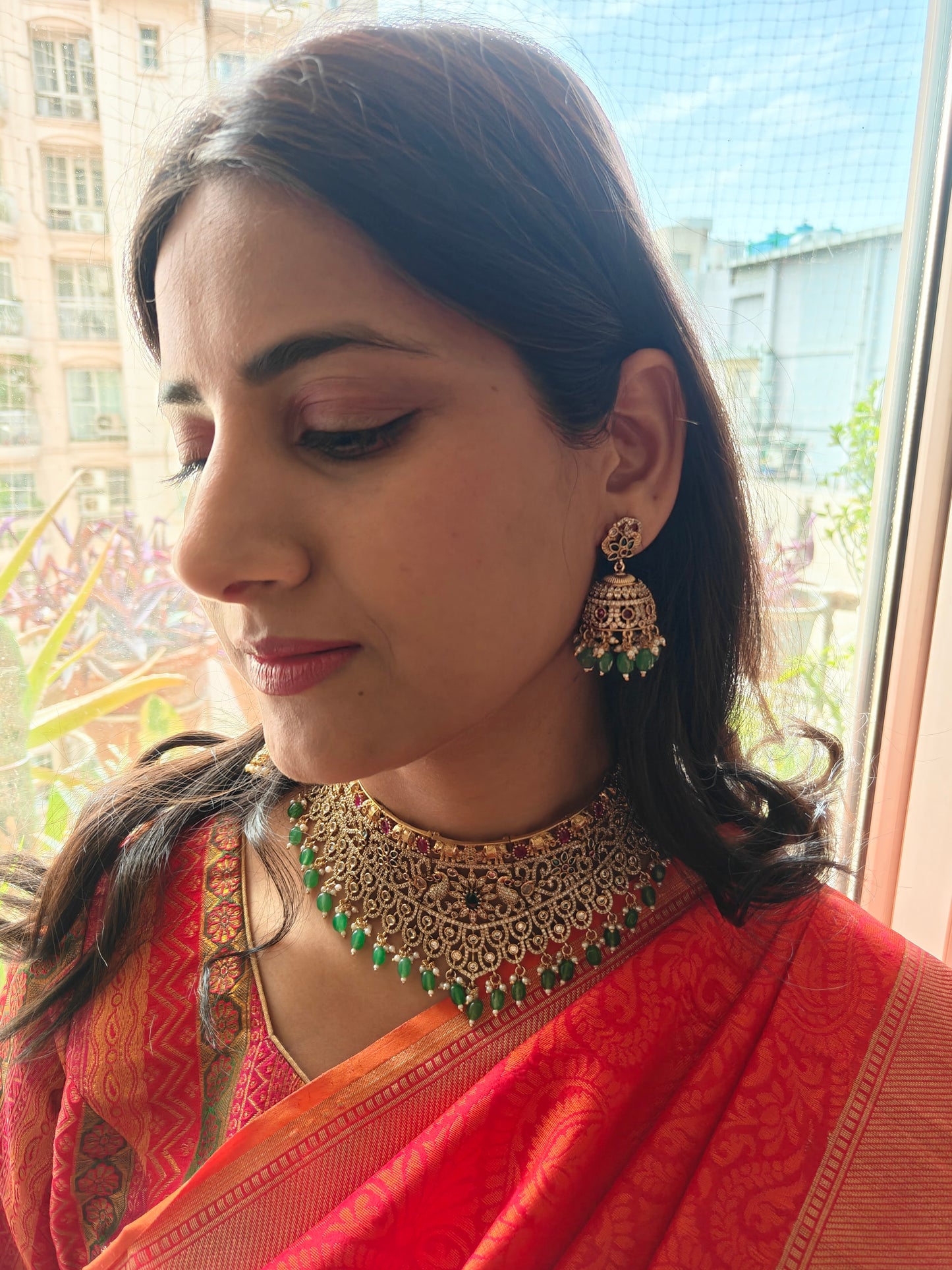 Rukma choker set with kundan and stones