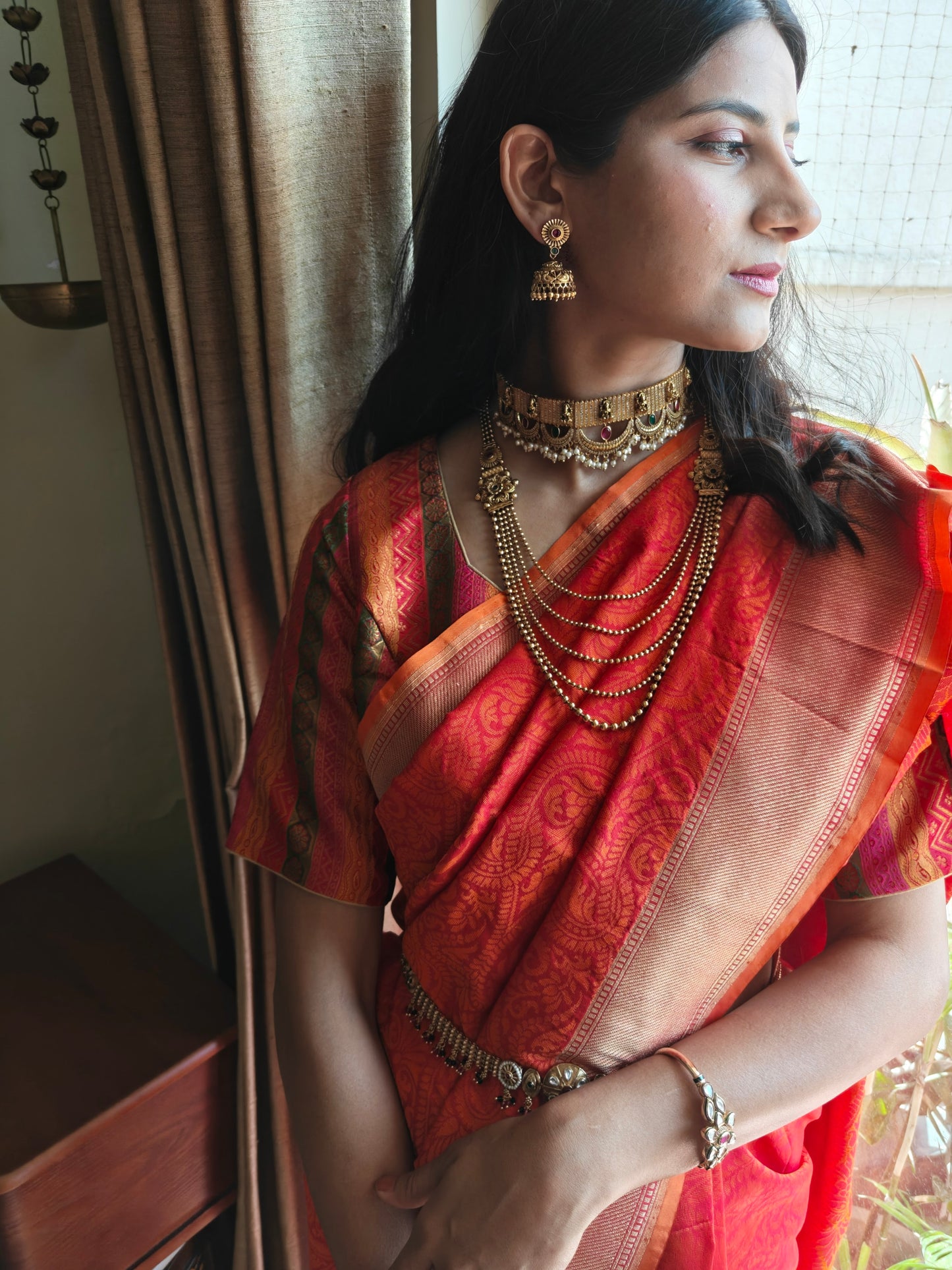 Roma choker with Lakshmiji's motif all over