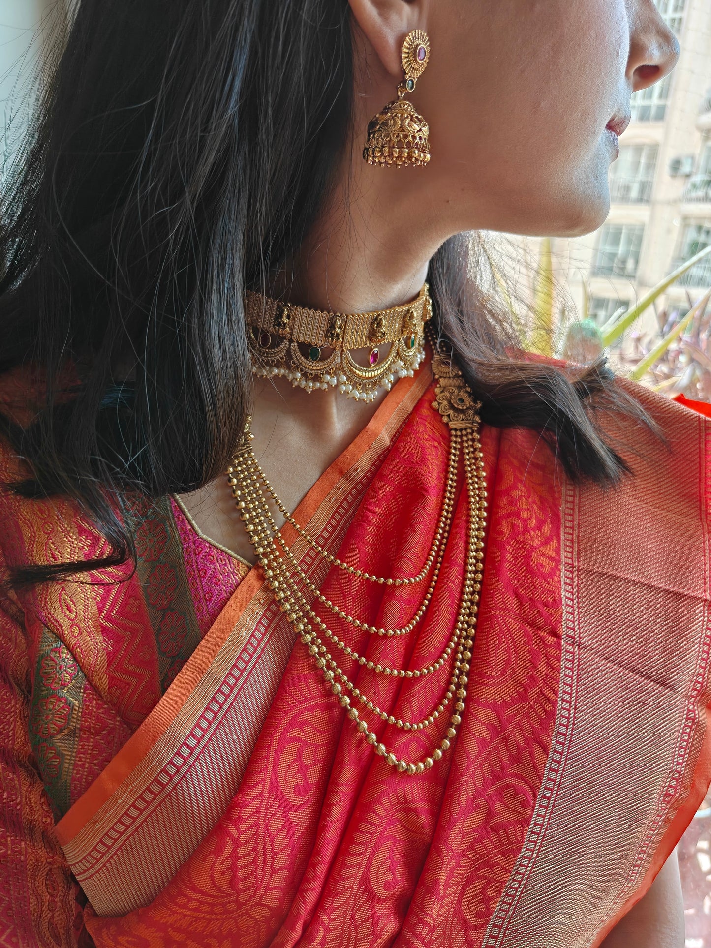 Roma choker with Lakshmiji's motif all over