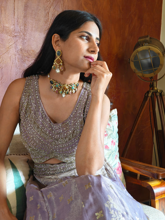 Yuvika set with stone embedded choker