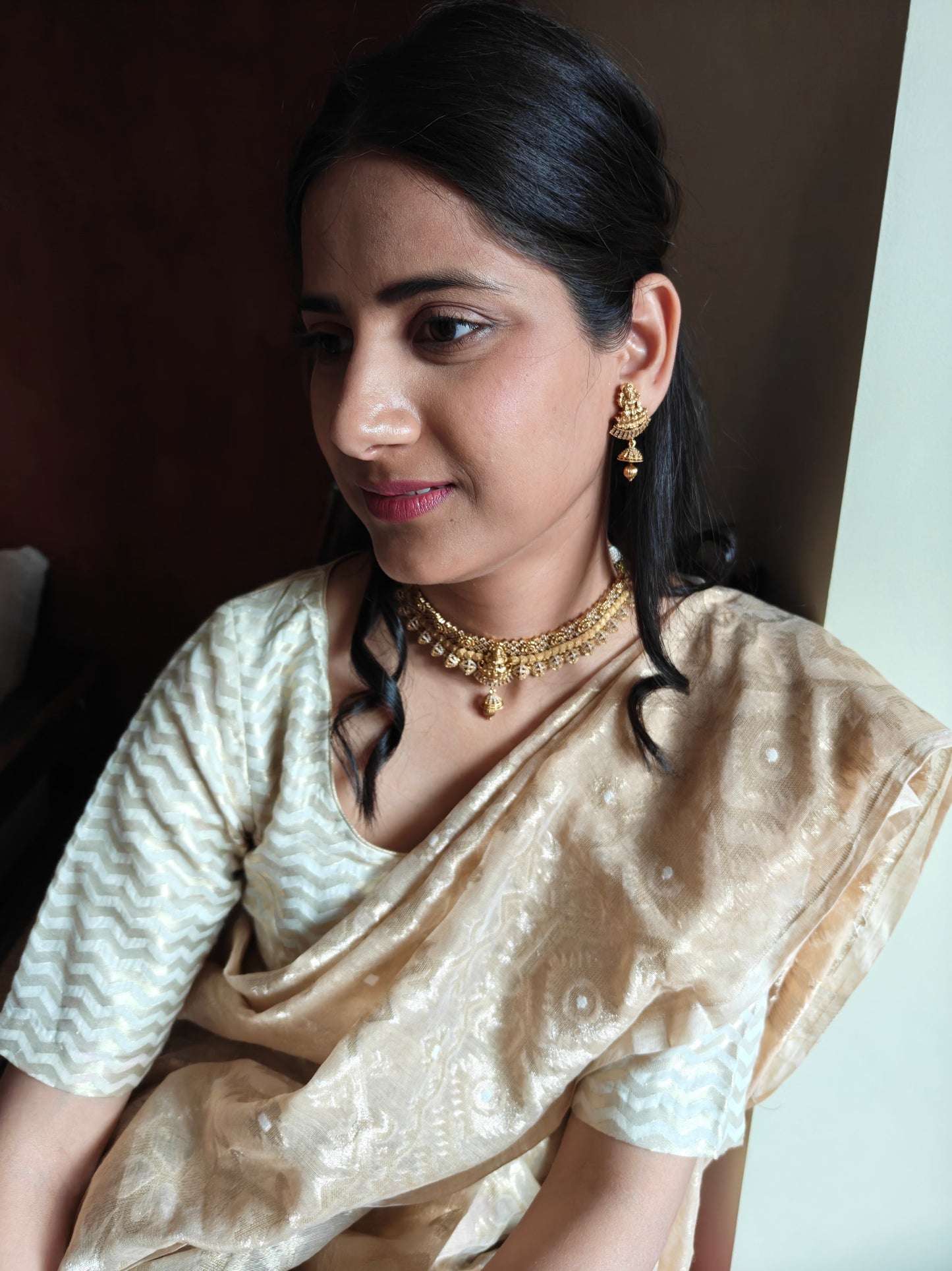 Punita choker with Lakshmi motif in centre
