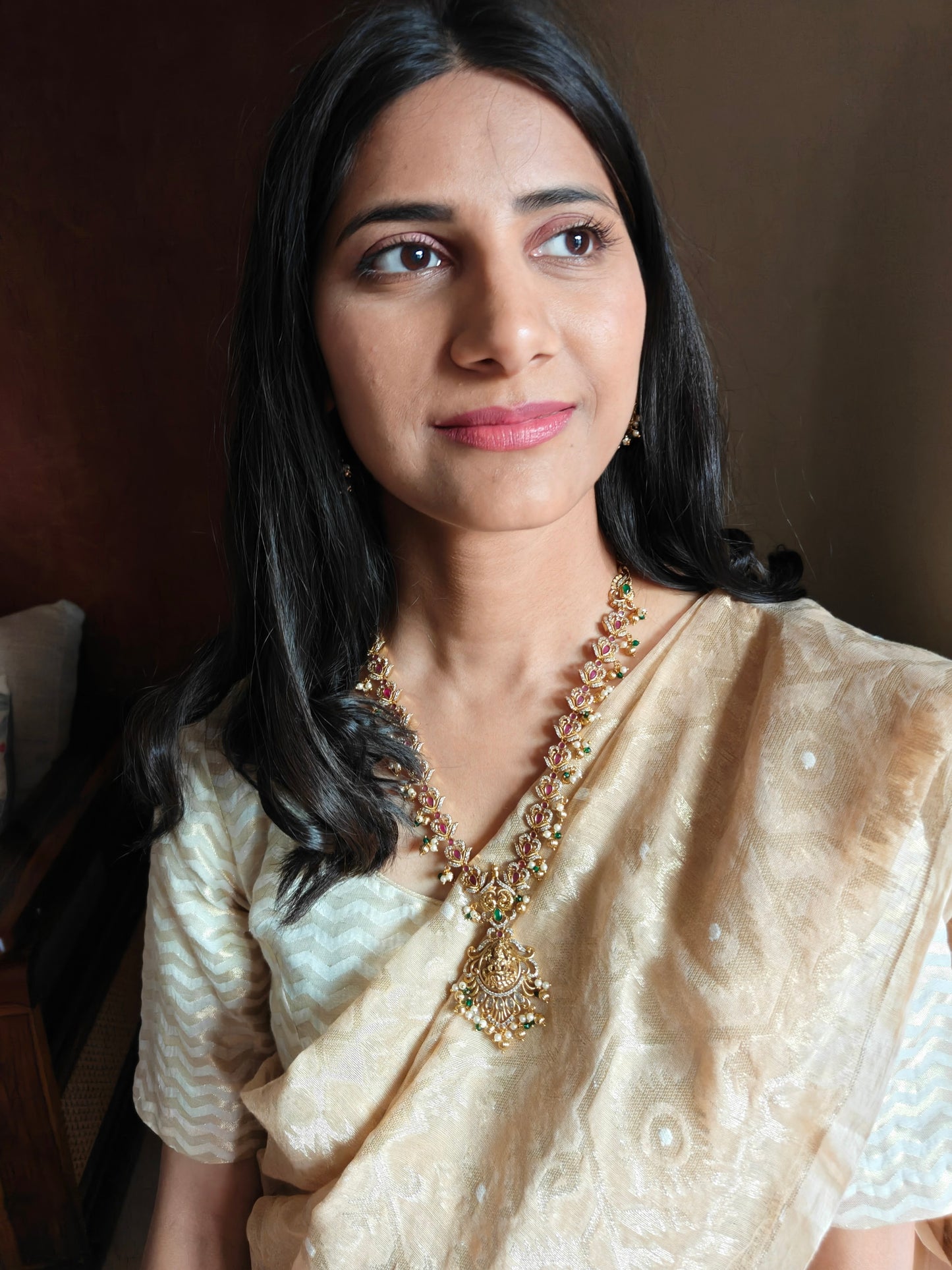 Rishika set with lakshmi pendant