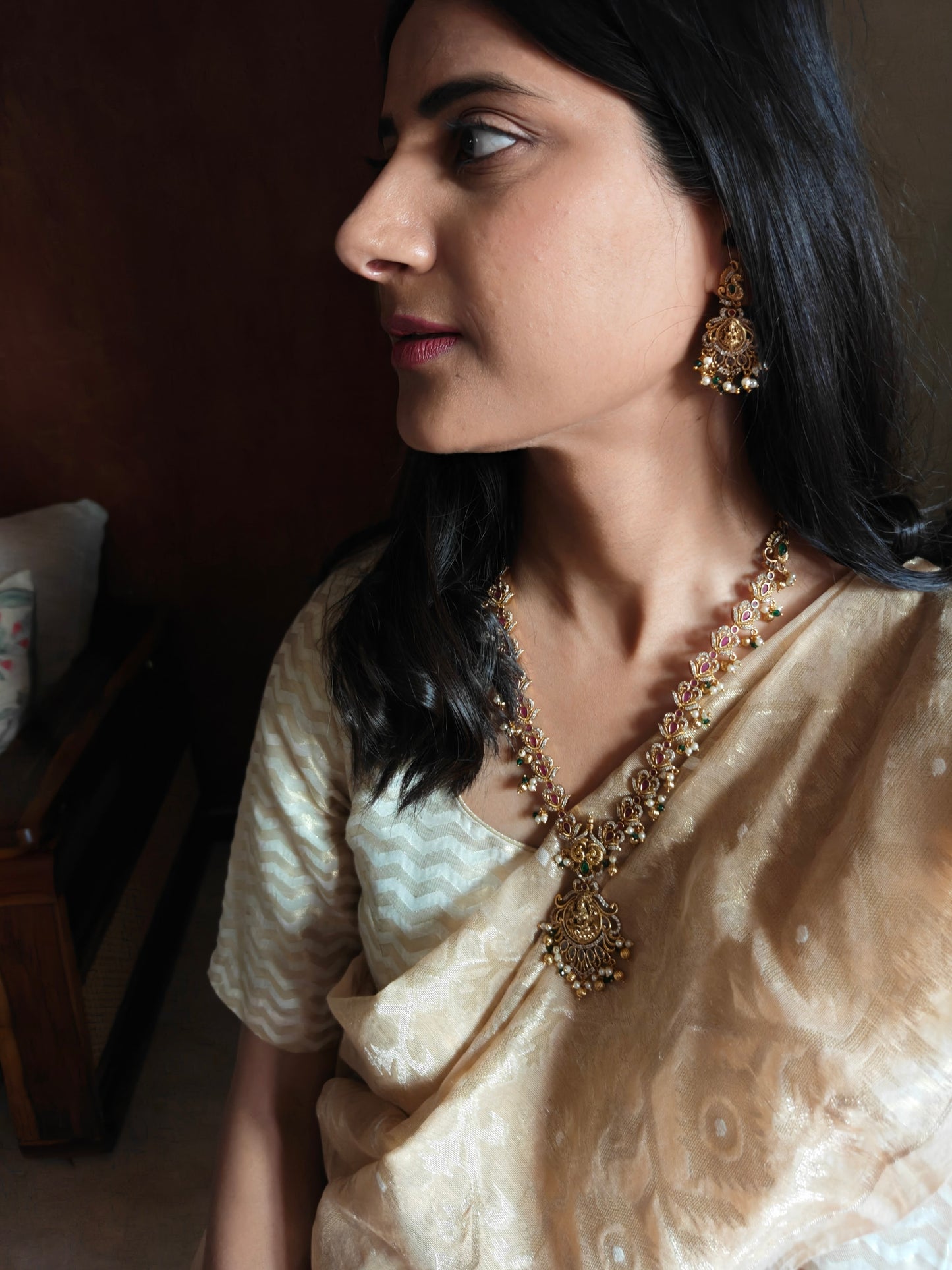 Rishika set with lakshmi pendant