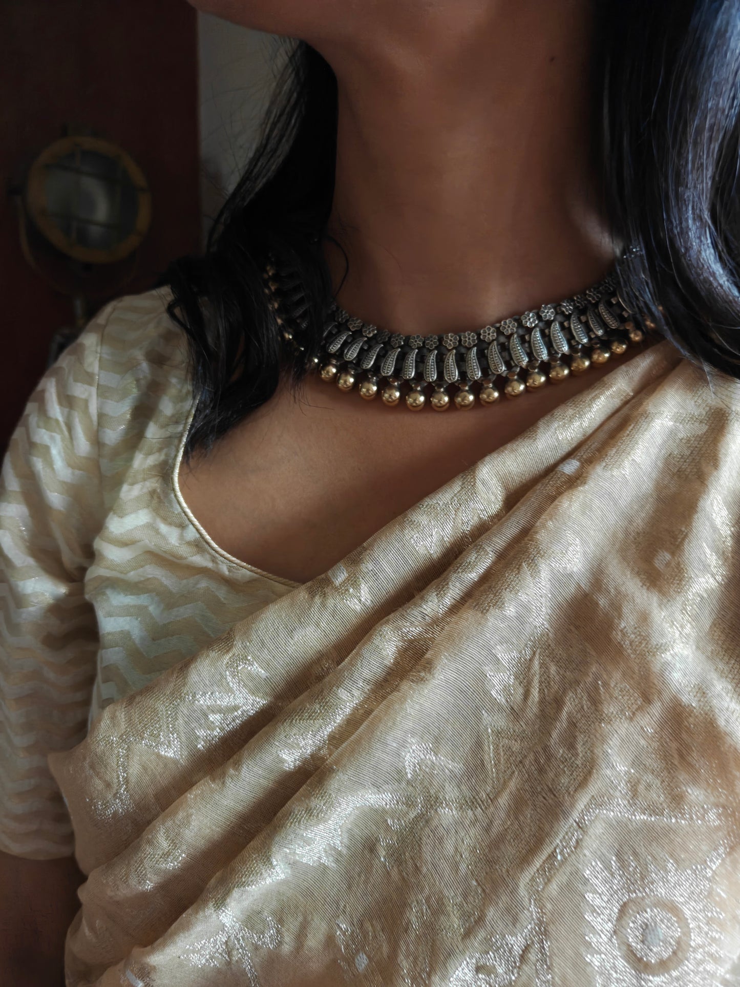 Dual tone Radhani choker