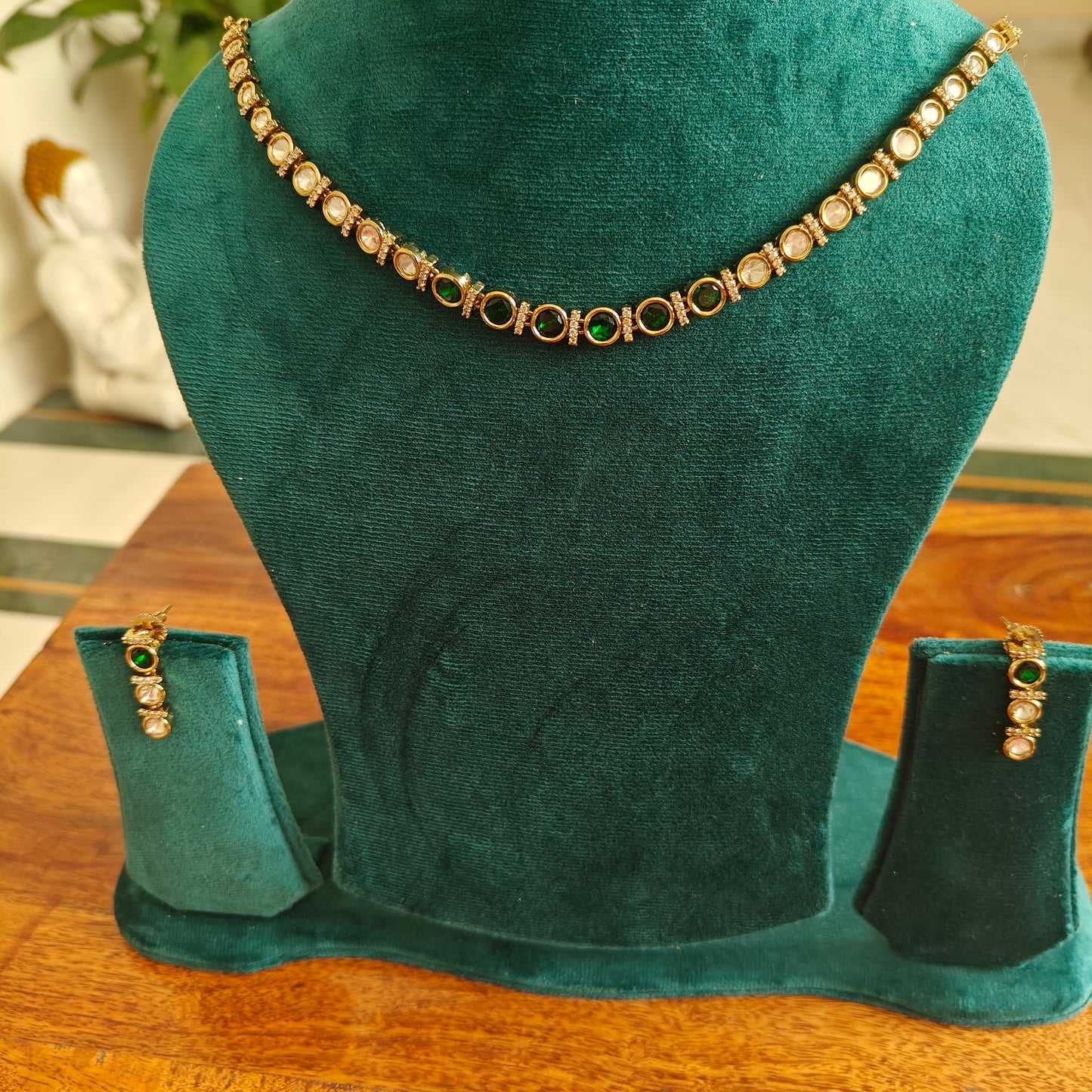 Punarvana necklace set with stones and kundan