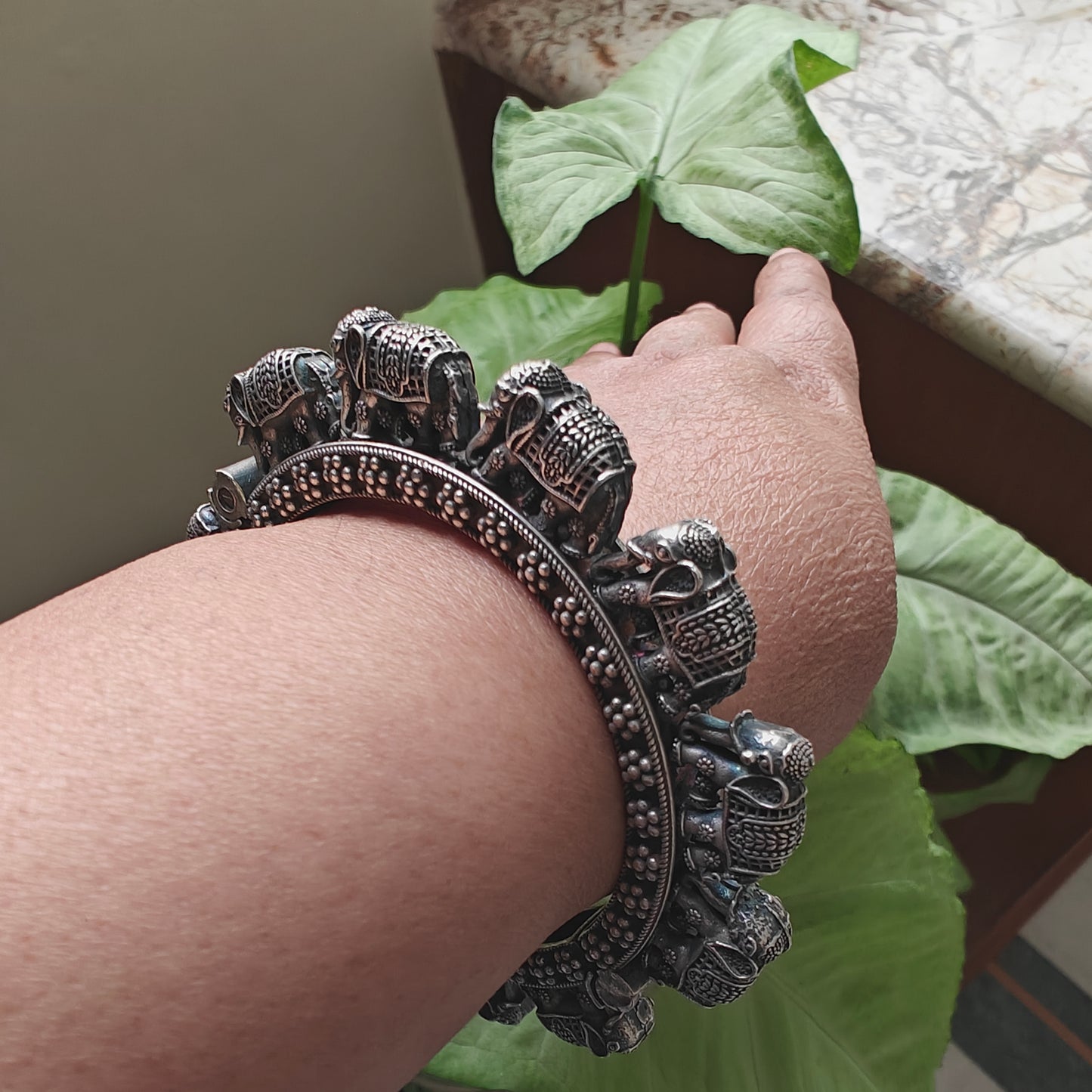 Antique marching elephant kara(Bangle)