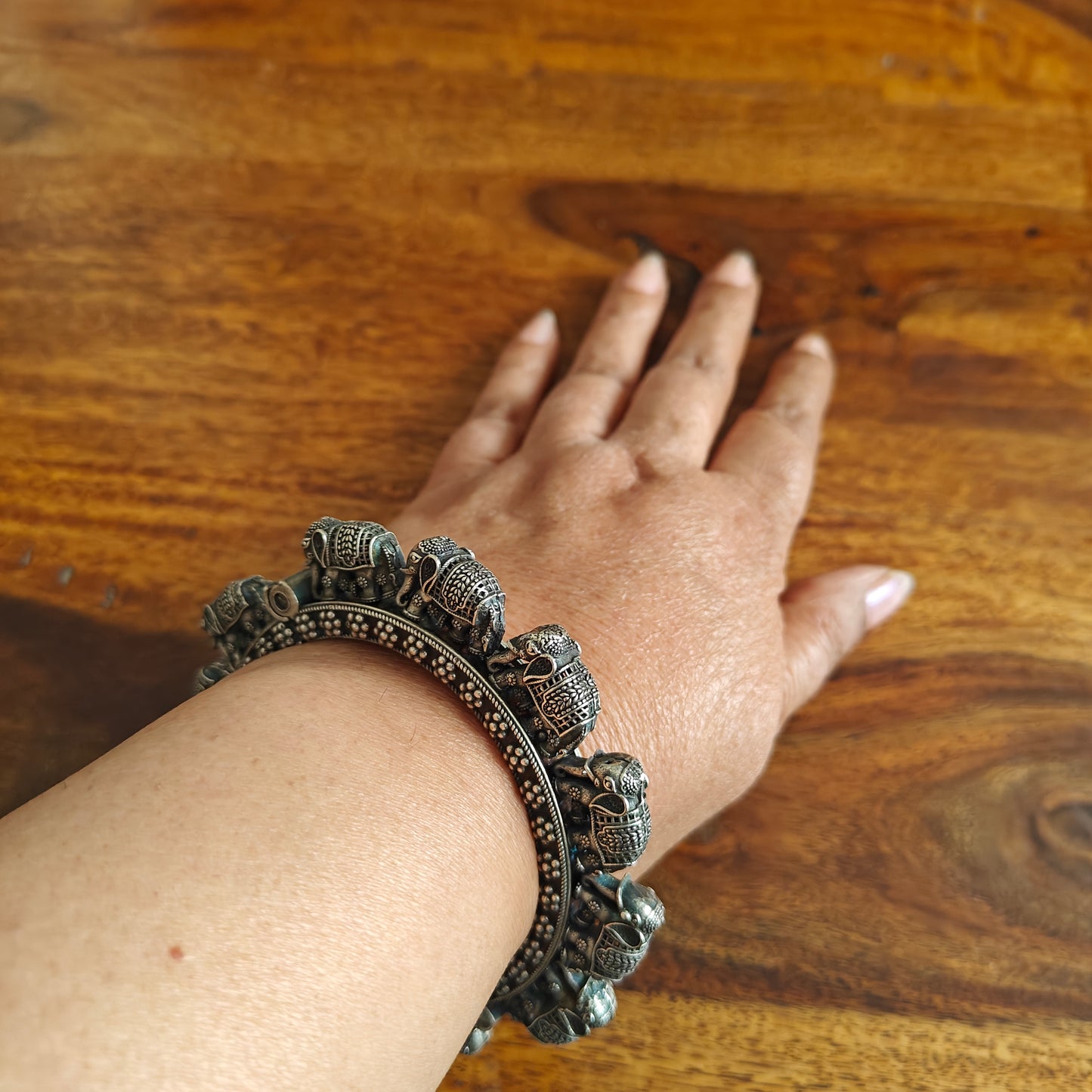 Antique marching elephant kara(Bangle)