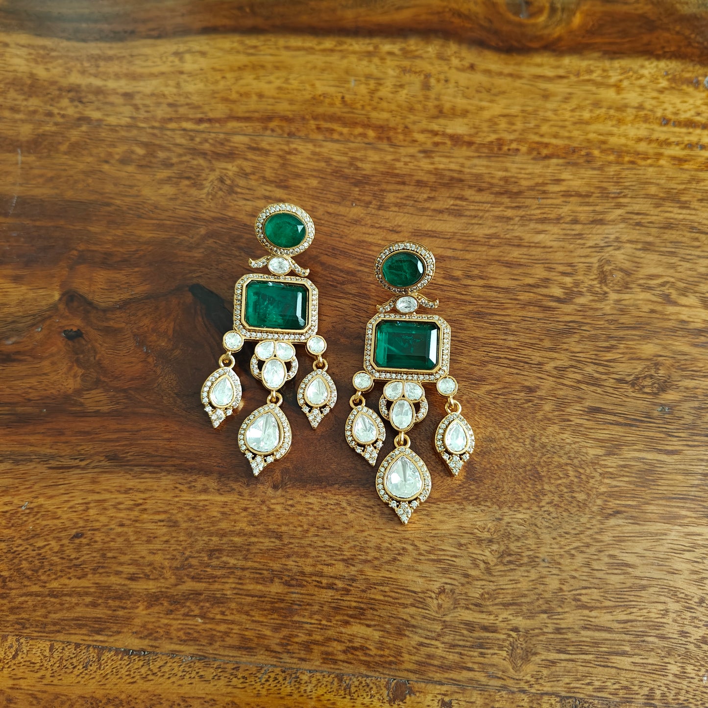 Yogini set with moissanite and emerald stones