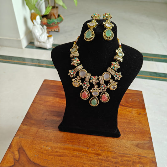Sutanuka multicolour stone set with navratan stars
