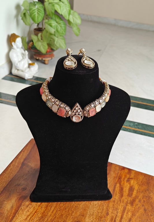 Umika set with multicolour stones and moissanite