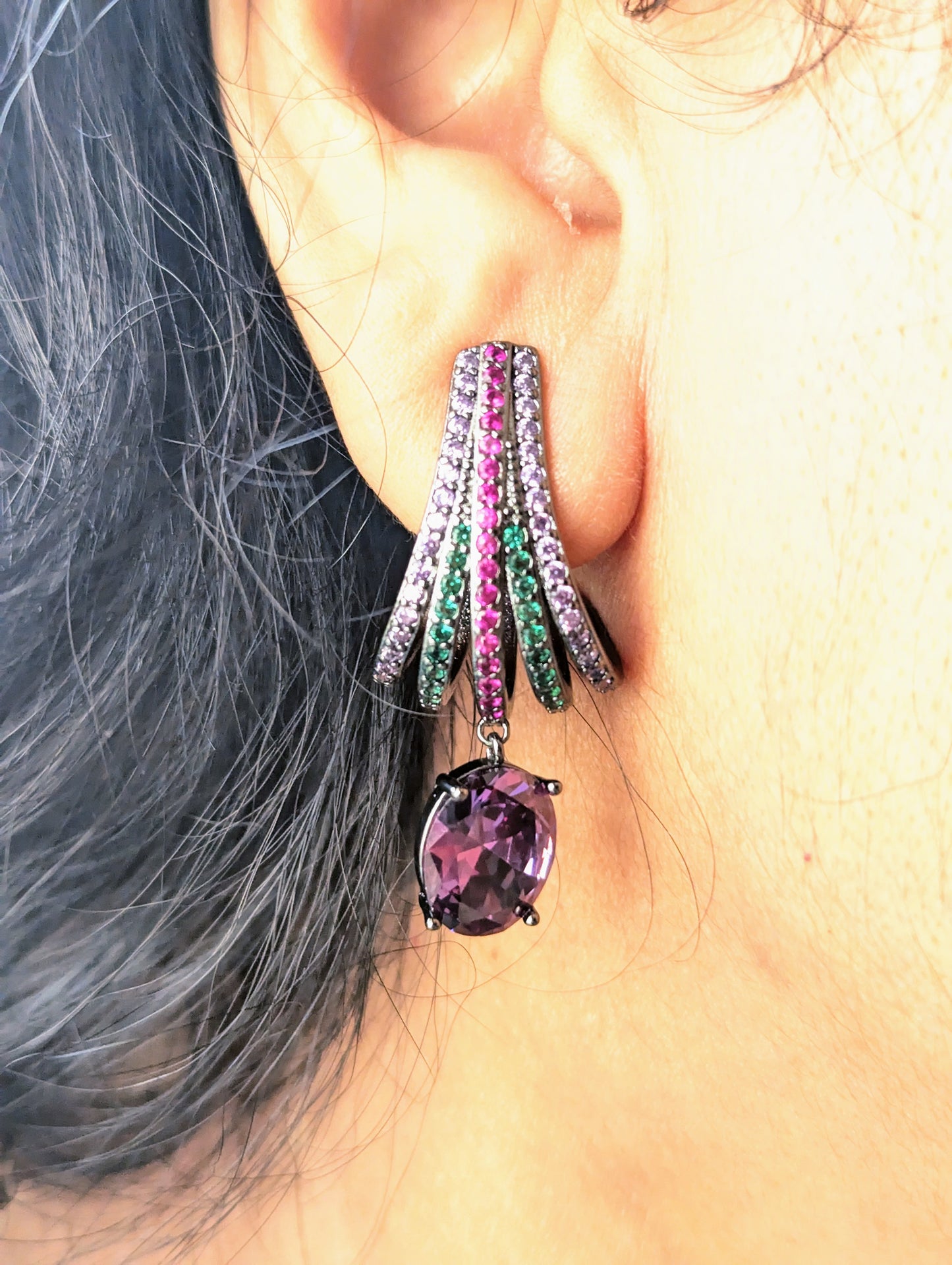 Amethyst drop earrings