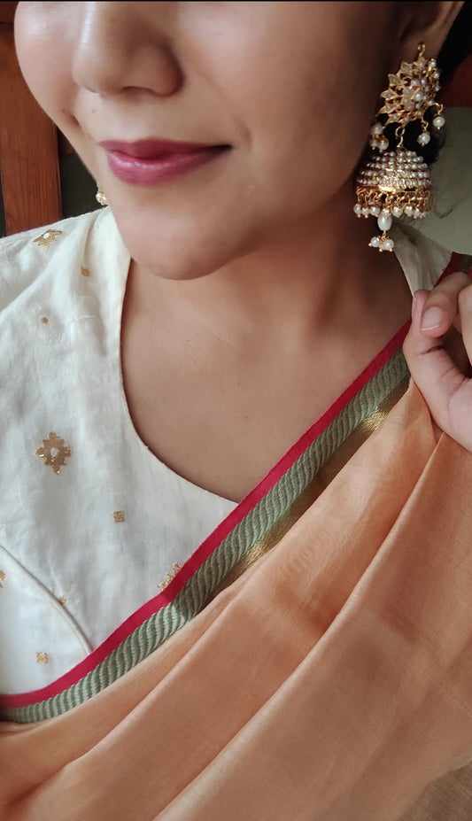 'Chakra' jadau pearl jhumkas