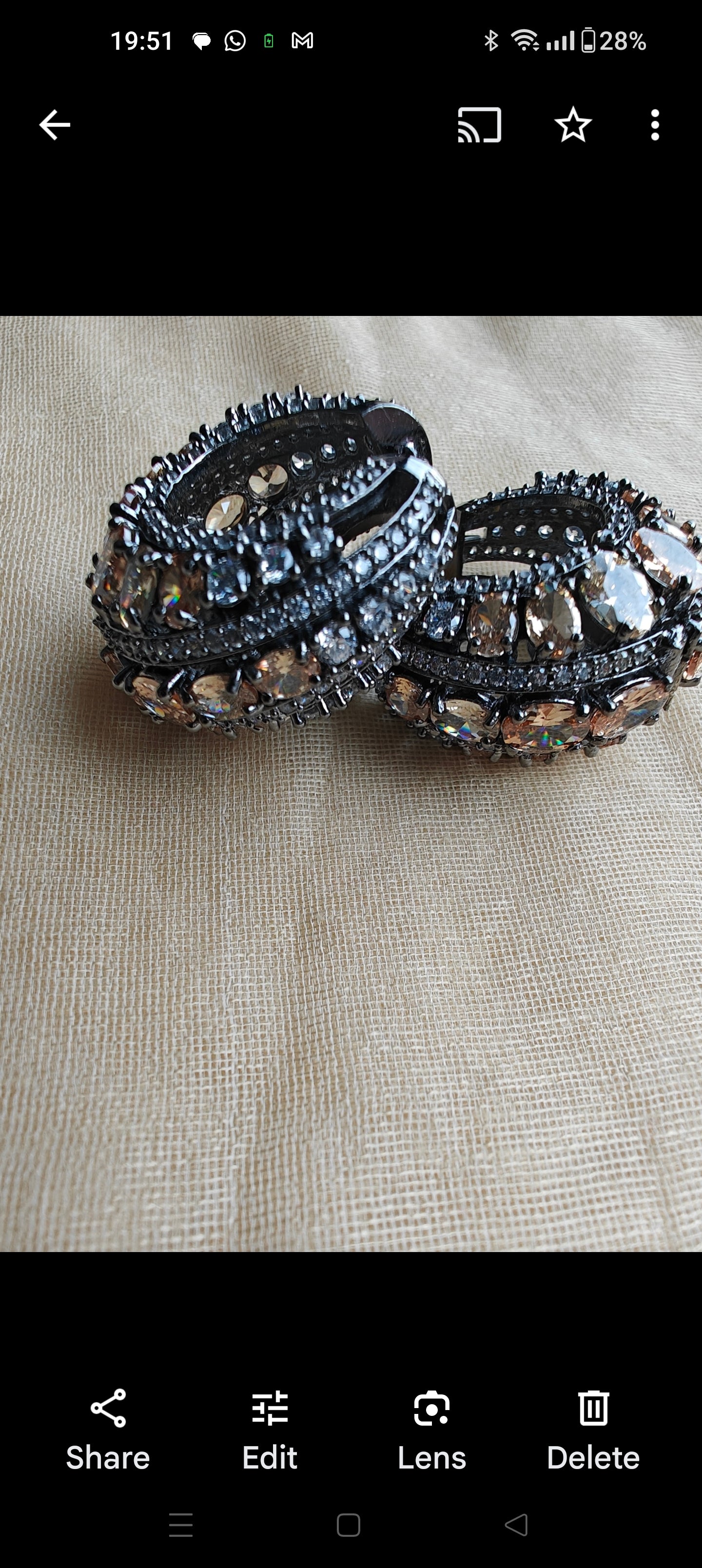 Stone studded hoop earrings