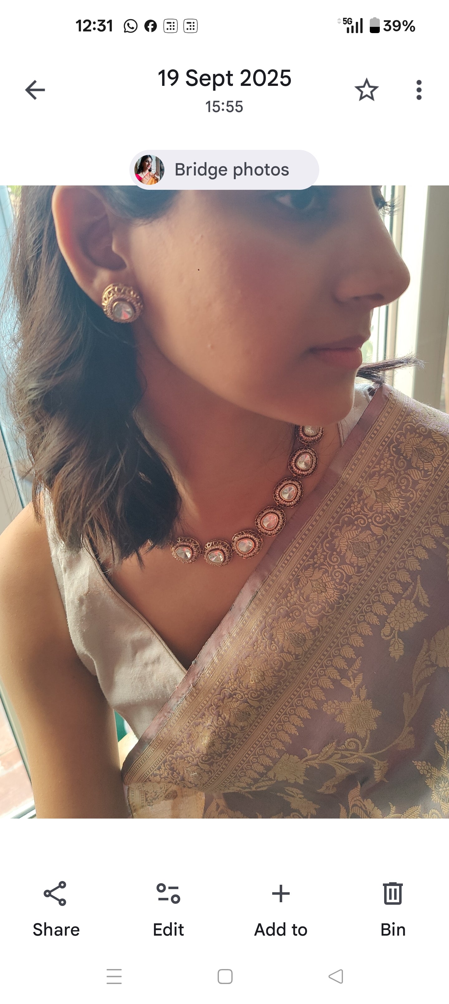 Shaya set with big moissanite in jali work