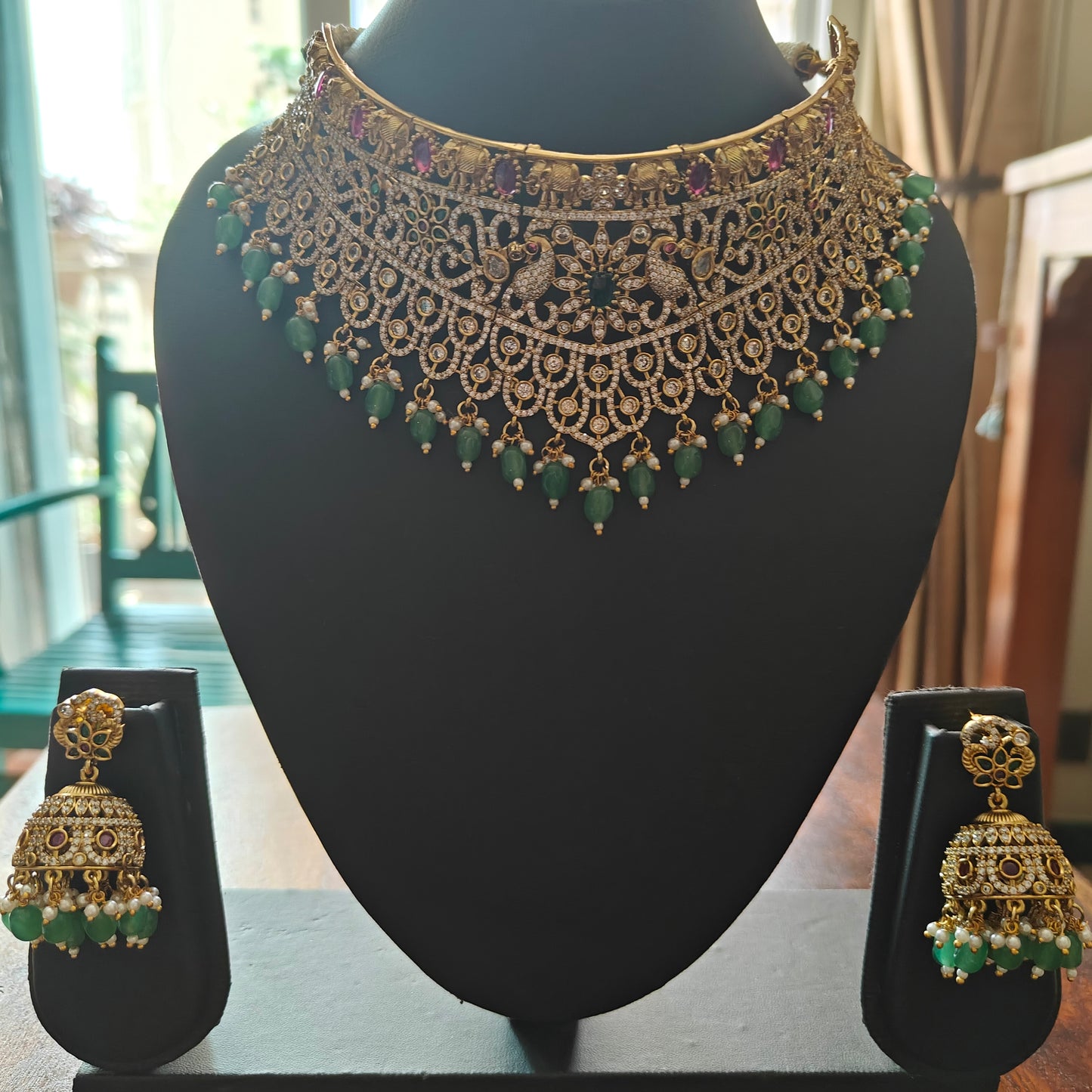Rukma choker set with kundan and stones