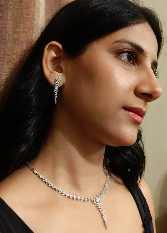 Nina set with platinum/gold finish with Cz