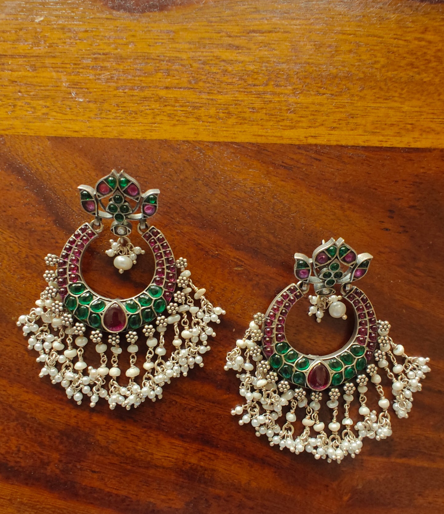 Sristi silver chand bali's (earrings)with stone