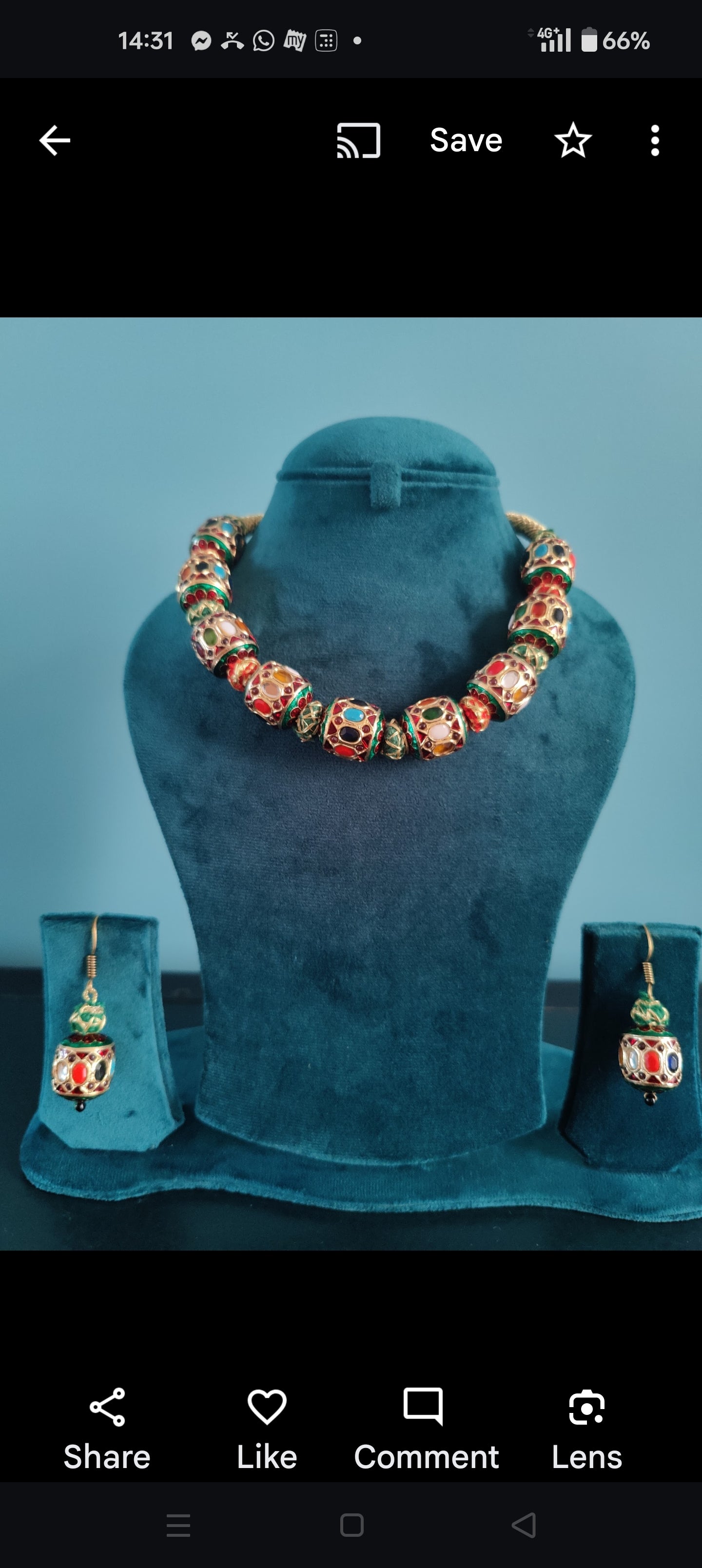 Chapala big bead set with embedded stones
