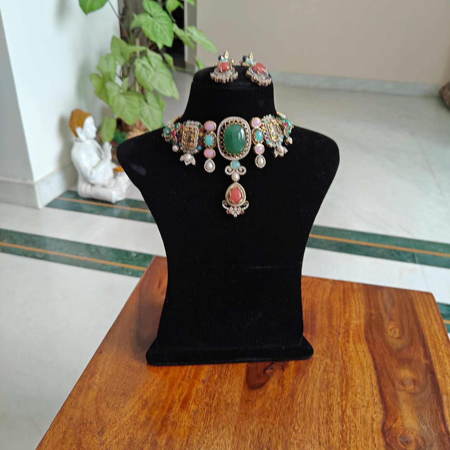 Trusha choker set with big stones and navratan