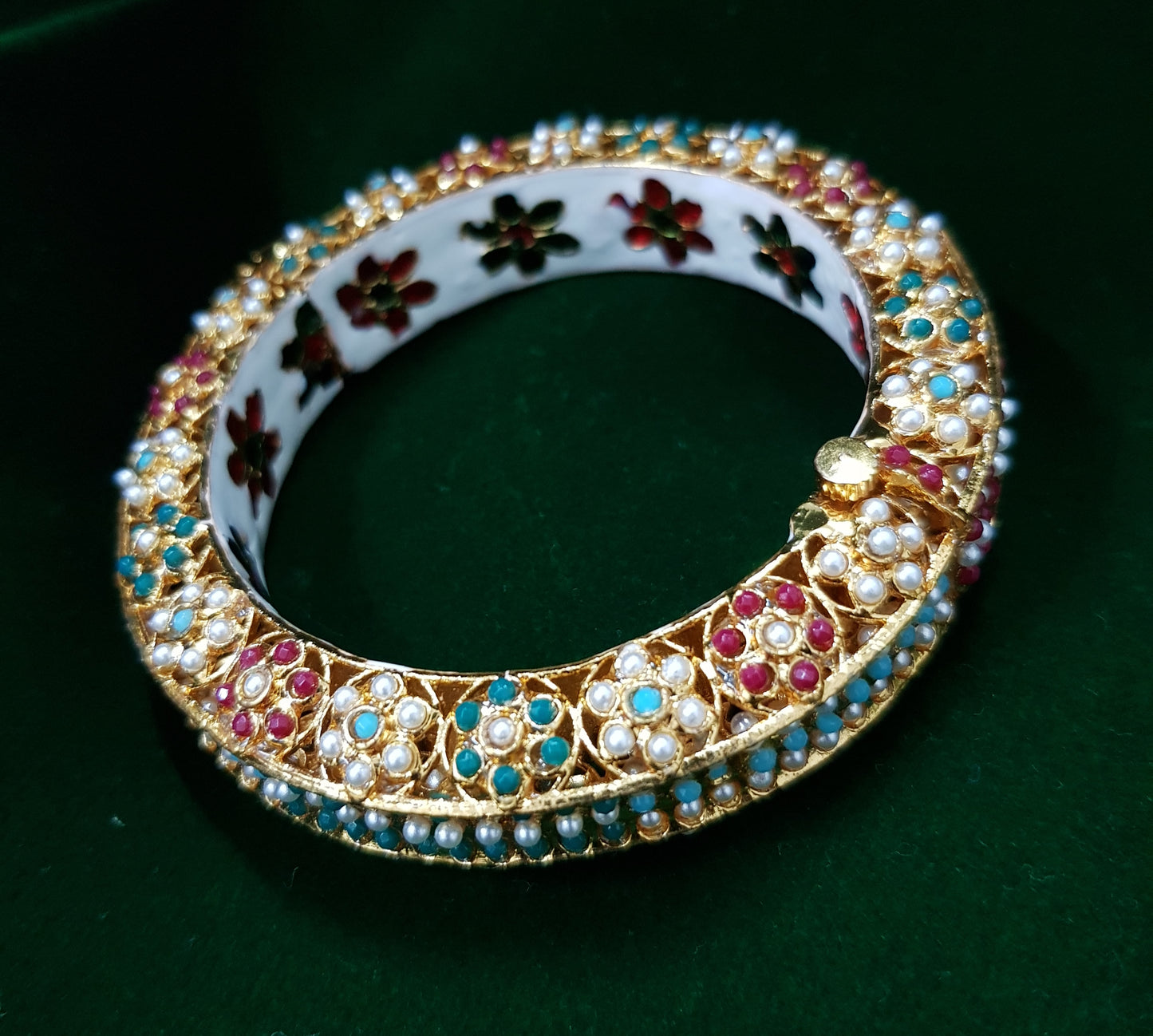 Traditional multicoloured navratan bangle kada