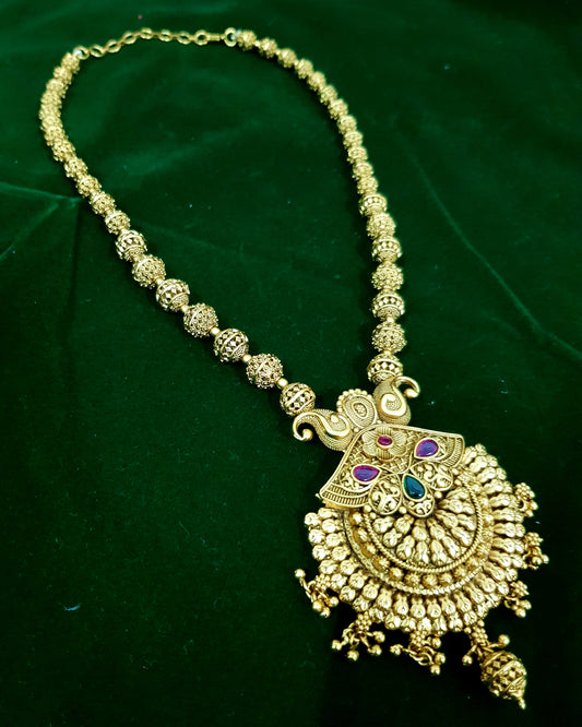 Temple jewelry matar mala necklace with pendant